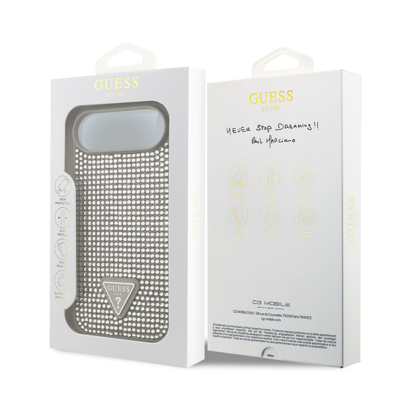 Apple iPhone 17 Air Case Guess Original Licensed Stone Back Triangle Logo Cover - 26
