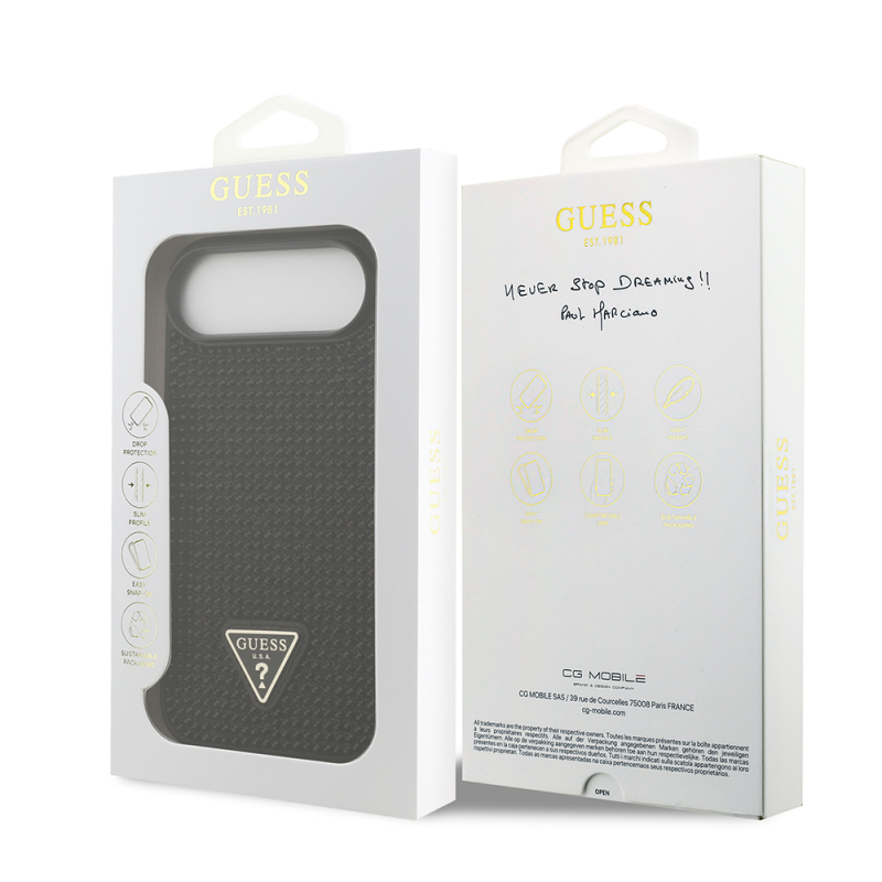 Apple iPhone 17 Air Case Guess Original Licensed Stone Back Triangle Logo Cover - 33