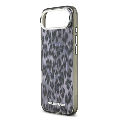 Apple iPhone 17 Air Case Karl Lagerfeld Original Licensed M-Safe Charging Feature IML Leopard Print Cover - 7