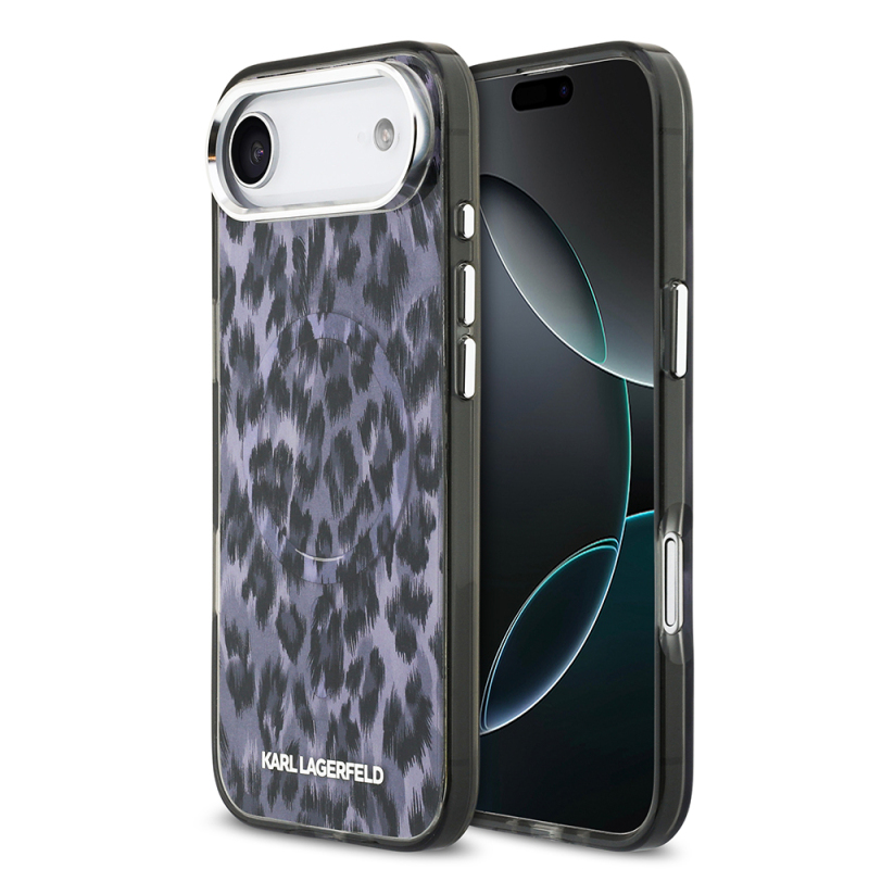 Apple iPhone 17 Air Case Karl Lagerfeld Original Licensed M-Safe Charging Feature IML Leopard Print Cover - 2