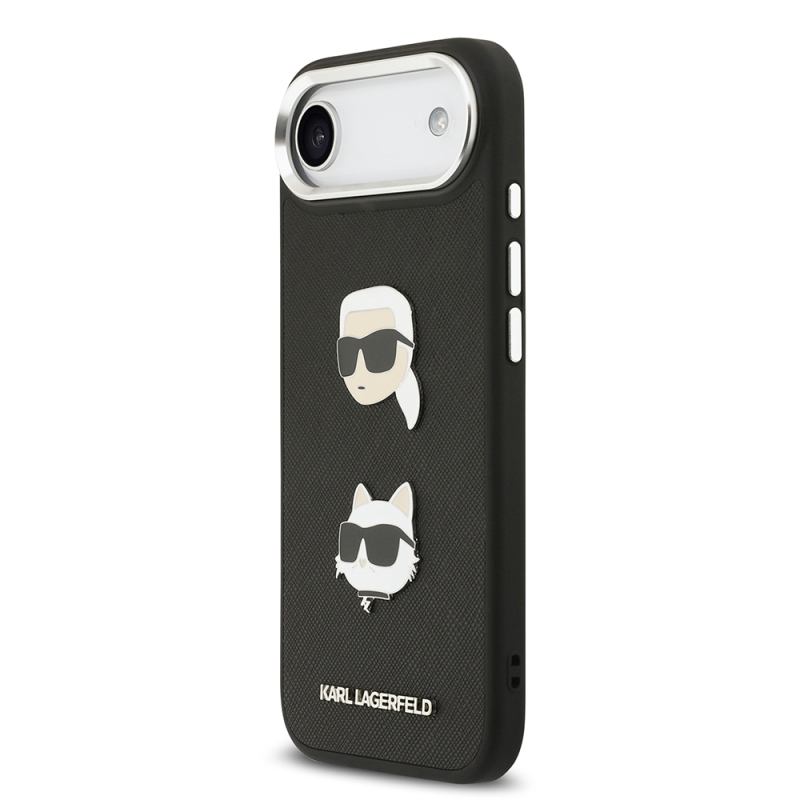Apple iPhone 17 Air Case Karl Lagerfeld Original Licensed Metal Logo K&C Heads Pin Cover - 4