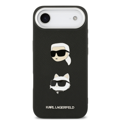 Apple iPhone 17 Air Case Karl Lagerfeld Original Licensed Metal Logo K&C Heads Pin Cover - 5