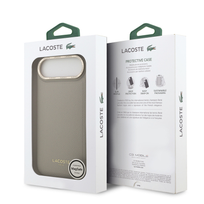 Apple iPhone 17 Air Case Lacoste Original Licensed M-Safe Charging Feature Champs Elysees PU Leather Design Cover - 18