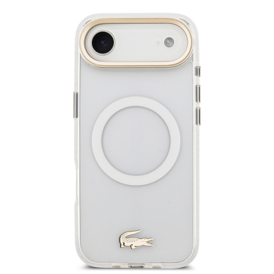 Apple iPhone 17 Air Case Lacoste Original Licensed M-Safe Charging Feature Gold Crocodile Logo Frosted Cover - 6