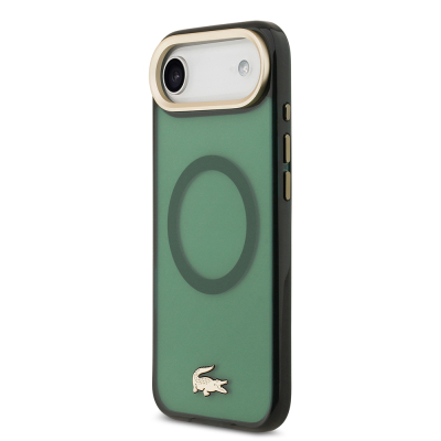 Apple iPhone 17 Air Case Lacoste Original Licensed M-Safe Charging Feature Gold Crocodile Logo Frosted Cover - 12