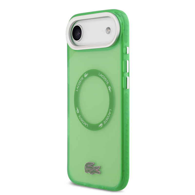 Apple iPhone 17 Air Case Lacoste Original Licensed M-Safe Charging Feature Iconic Crocodile Logo Frosted Cover - 12