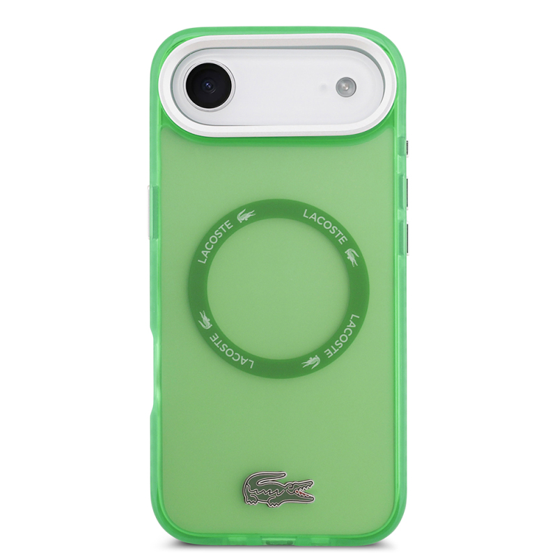 Apple iPhone 17 Air Case Lacoste Original Licensed M-Safe Charging Feature Iconic Crocodile Logo Frosted Cover - 13
