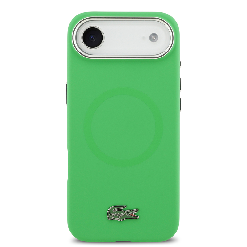 Apple iPhone 17 Air Case Lacoste Original Licensed M-Safe Charging Feature Iconic Logo Metal Camera Frame Silicone Cover - 5