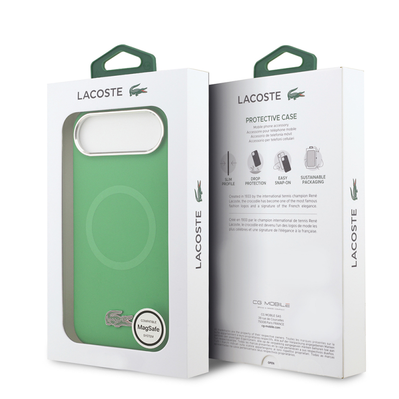 Apple iPhone 17 Air Case Lacoste Original Licensed M-Safe Charging Feature Iconic Logo Metal Camera Frame Silicone Cover - 10