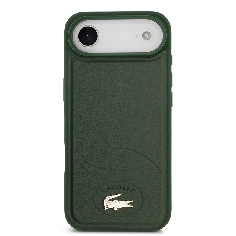 Apple iPhone 17 Air Case Lacoste Original Licensed M-Safe Charging Feature PU Leather Design Metal Logo Cover - 5
