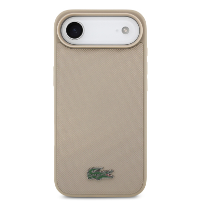 Apple iPhone 17 Air Case Lacoste Original Licensed M-Safe Charging Feature PU Pique Pattern Metal Logo Card Holder Cover - 15
