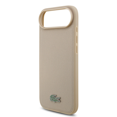 Apple iPhone 17 Air Case Lacoste Original Licensed M-Safe Charging Feature PU Pique Pattern Metal Logo Card Holder Cover - 18