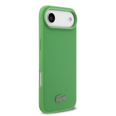 Apple iPhone 17 Air Case Lacoste Original Licensed M-Safe Charging Feature PU Pique Pattern Metal Logo Card Holder Cover - 26