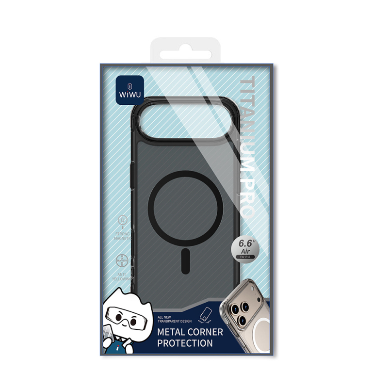 Apple iPhone 17 Air Case M-safe Charging Feature Wiwu MCC-702 Titanium Pro Series Hard PC Cover - 8