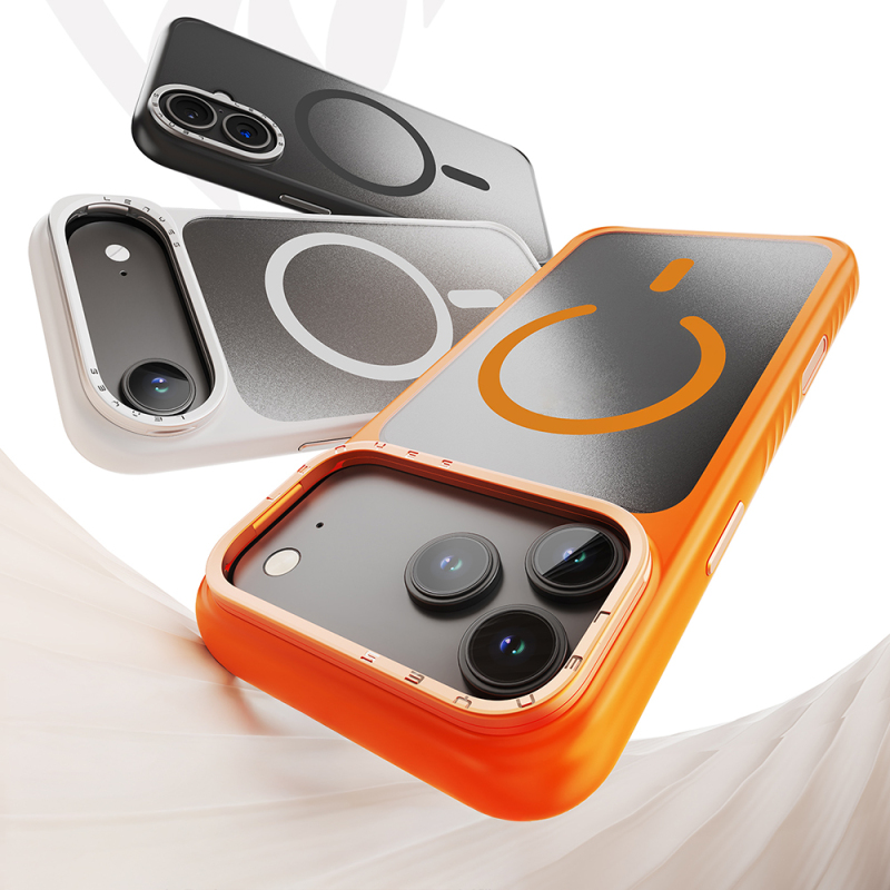 Apple iPhone 17 Air Case M-safe Charging Metal Camera Stand Lenyes CK226 PC Cover - 9