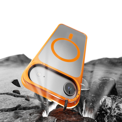 Apple iPhone 17 Air Case M-safe Charging Metal Camera Stand Lenyes CK226 PC Cover - 5