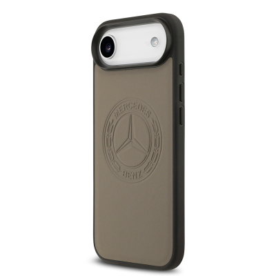 Apple iPhone 17 Air Case Mercedes Benz Original Licensed M-Safe Charging Feature Genuine Leather Nostalgic Star Design Cover - 11