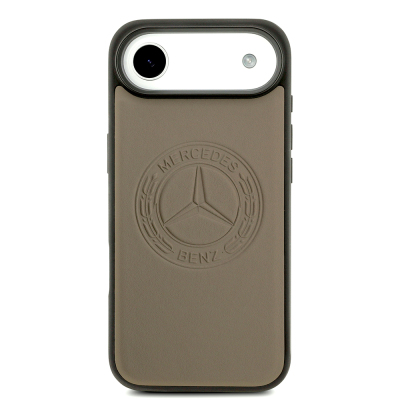Apple iPhone 17 Air Case Mercedes Benz Original Licensed M-Safe Charging Feature Genuine Leather Nostalgic Star Design Cover - 12