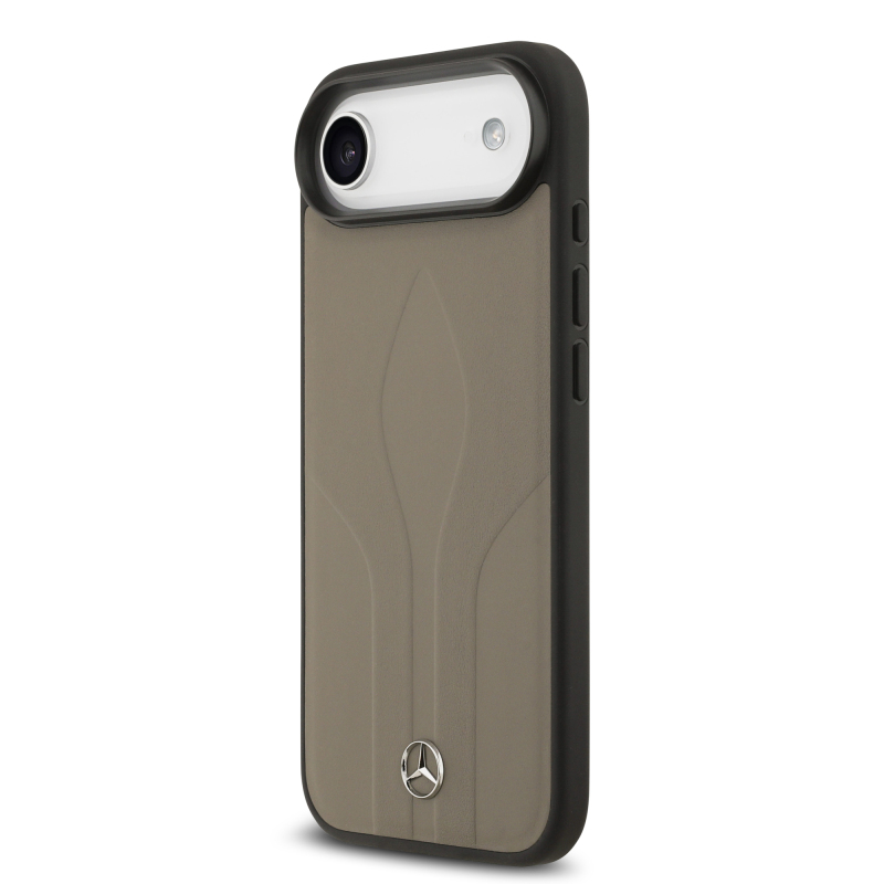 Apple iPhone 17 Air Case Mercedes Benz Original Licensed M-Safe Charging Feature Textured Patterned Leather Cover - 11