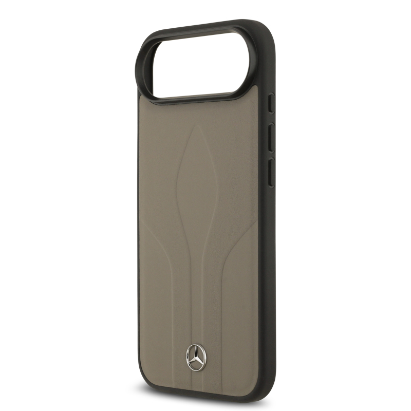 Apple iPhone 17 Air Case Mercedes Benz Original Licensed M-Safe Charging Feature Textured Patterned Leather Cover - 15