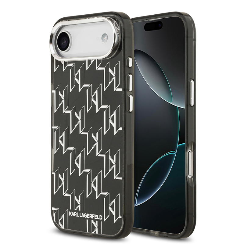 Apple iPhone 17 Air Case Original Licensed M-Safe Charging Feature Karl Lagerfeld IML Printed Monogram Design Cover - 1