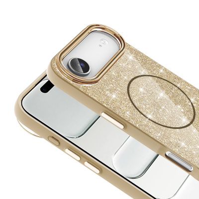 Apple iPhone 17 Air Case Shining Glitter Zore Okso Cover M-safe Charging Feature - 13
