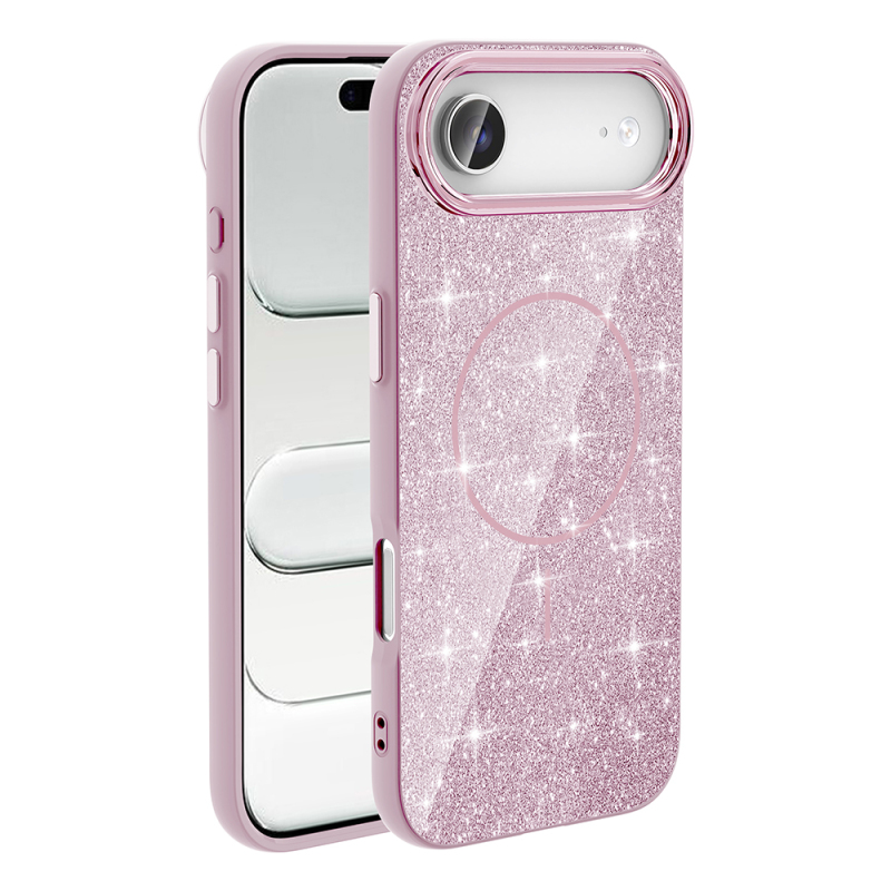 Apple iPhone 17 Air Case Shining Glitter Zore Okso Cover M-safe Charging Feature - 2