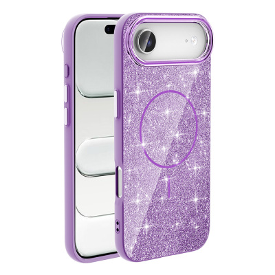 Apple iPhone 17 Air Case Shining Glitter Zore Okso Cover M-safe Charging Feature - 3