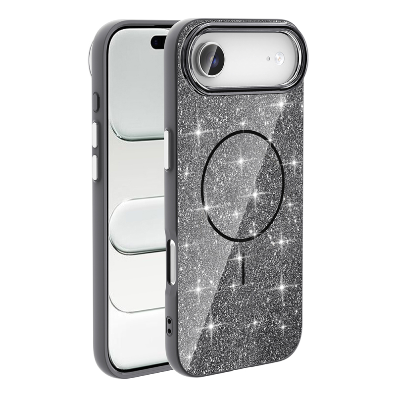 Apple iPhone 17 Air Case Shining Glitter Zore Okso Cover M-safe Charging Feature - 6