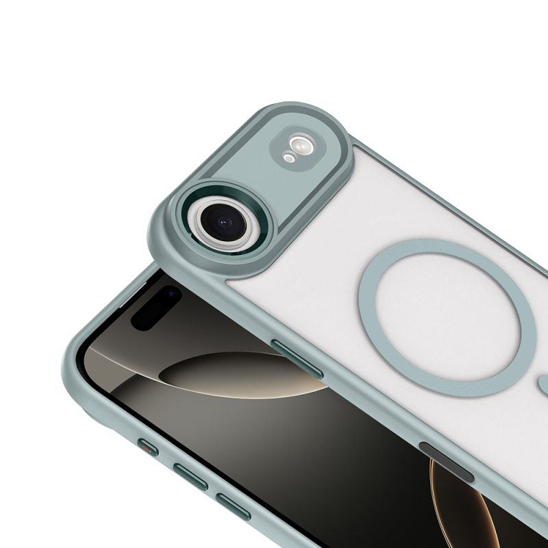 Apple iPhone 17 Air Case Wireless Charging Zore Chrome M-safe Silicone Cover - 15