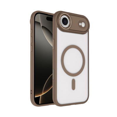 Apple iPhone 17 Air Case Wireless Charging Zore Chrome M-safe Silicone Cover - 6