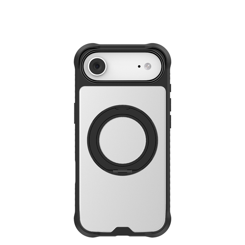 Apple iPhone 17 Air Case with M-safe Charging, Finger Ring Stand, Airbag Design, Mutural Obsidian Series Cover - 6