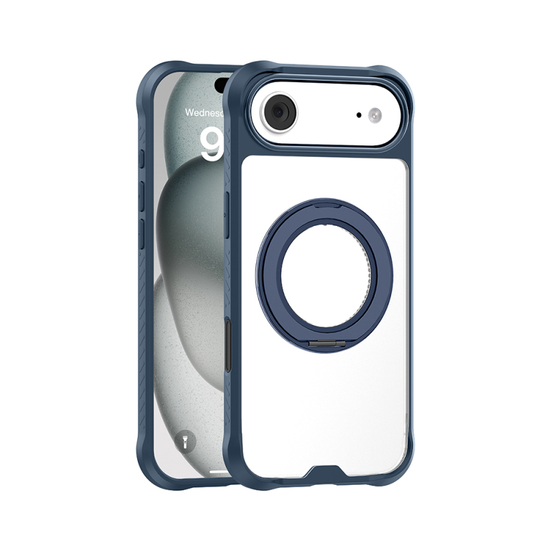 Apple iPhone 17 Air Case with M-safe Charging, Finger Ring Stand, Airbag Design, Mutural Obsidian Series Cover - 2