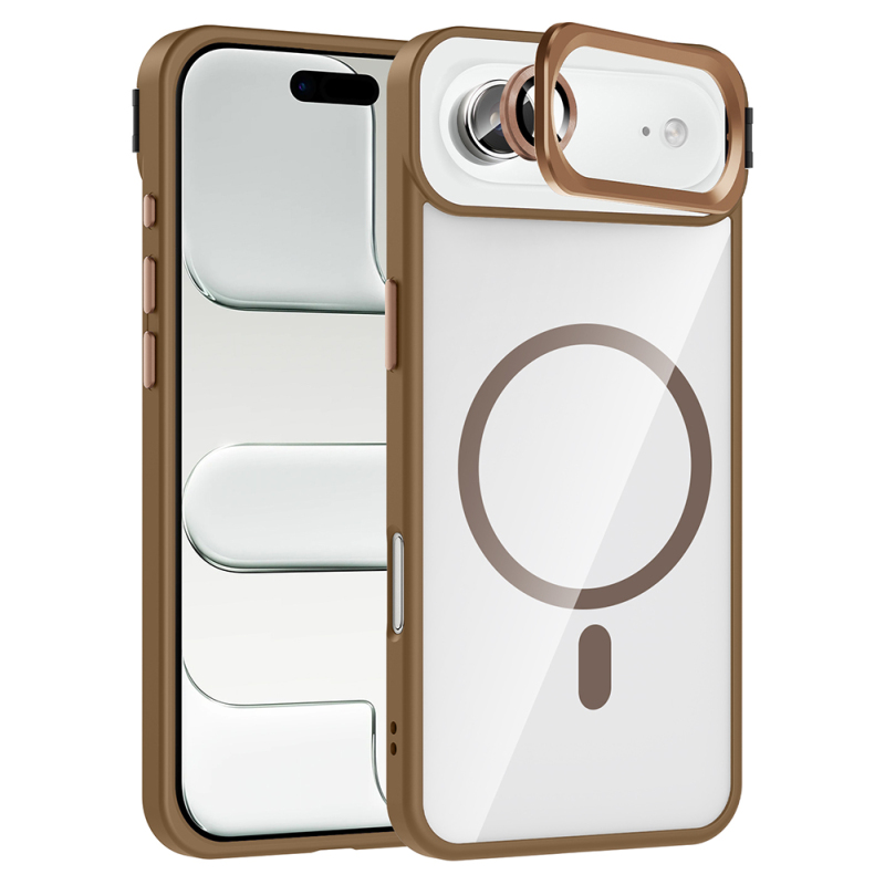 Apple iPhone 17 Air Case with Stand and Camera Lens Gift Zore Etro Cover with M-Safe Charging Function - 3