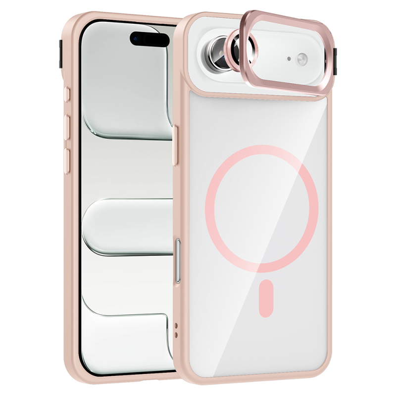 Apple iPhone 17 Air Case with Stand and Camera Lens Gift Zore Etro Cover with M-Safe Charging Function - 4