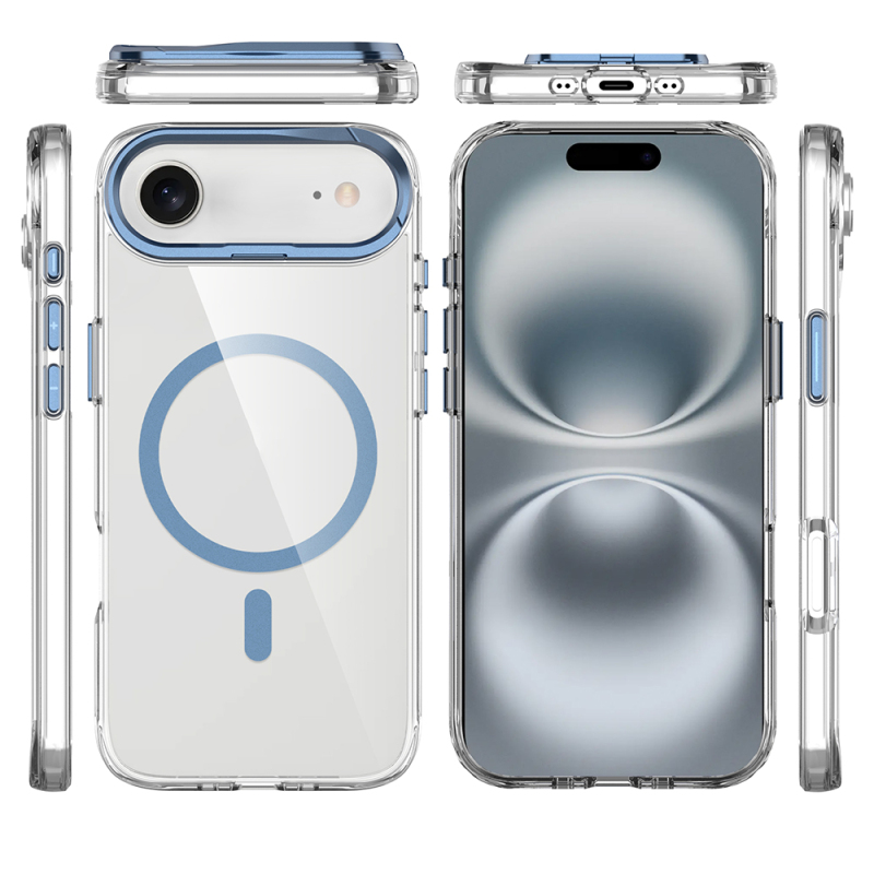 Apple iPhone 17 Air Case Zore Azor Cover with M-safe Charging, Airbag, Camera Stand - 5