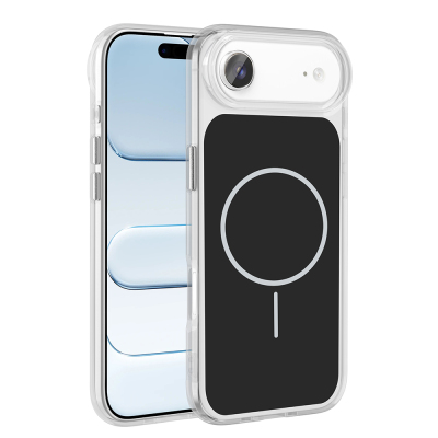 Apple iPhone 17 Air Case Zore Iconic Hard Silicone Cover with Metal Button Design and M-Safe Charging Feature - 4