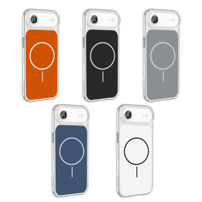 Apple iPhone 17 Air Case Zore Iconic Hard Silicone Cover with Metal Button Design - 17