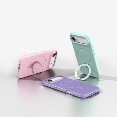 Apple iPhone 17 Air Case Zore Samara Cover with M-safe Charging Stand - 8