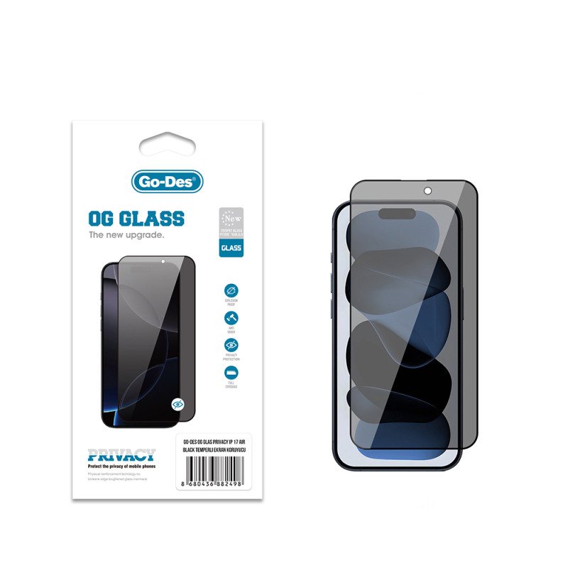 Apple iPhone 17 Air Go Des OG Glass Privacy Antistatic Tempered Glass Screen Protector - 2