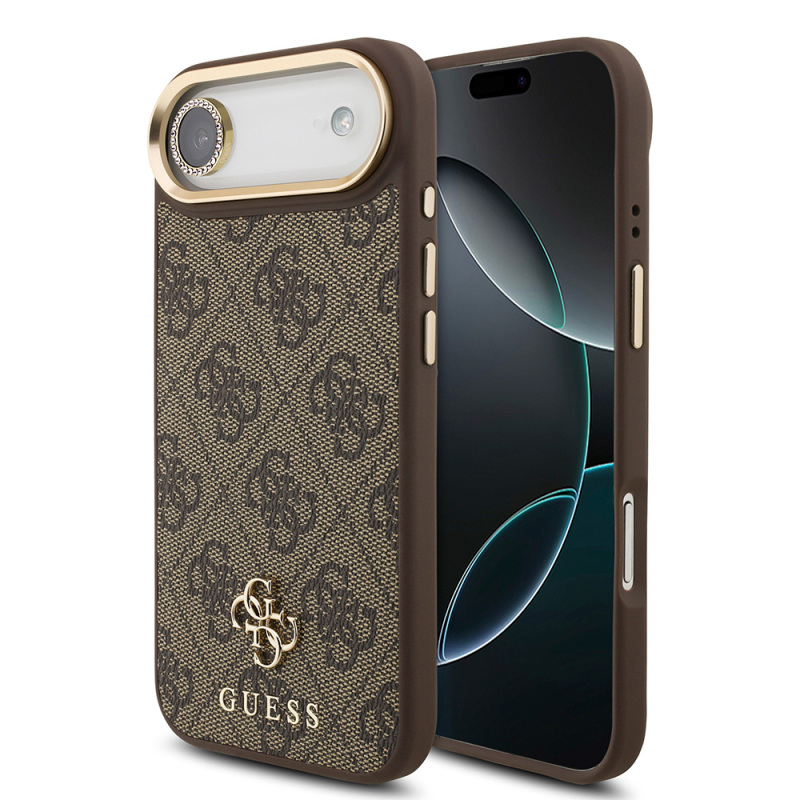 Apple iPhone 17 Air Guess Original Licensed 4G and Text Logo Case + Screen Protector + Lens Protector 3-in-1 Accessory Set - 4