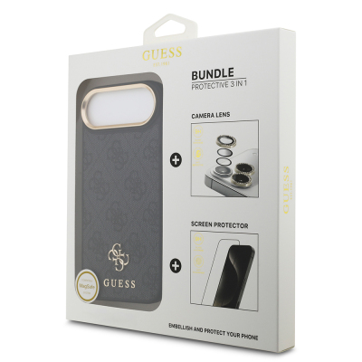 Apple iPhone 17 Air Guess Orjinal Lisanslı 4G ve Yazı Logolu Kılıf + Ekran Koruyucu + Lens Koruyucu 3in1 Aksesuar Seti - 3