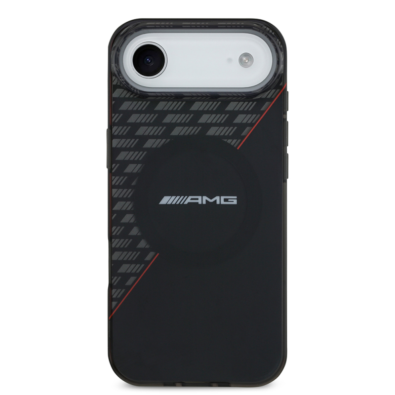 Apple iPhone 17 Air Kılıf AMG Orjinal Lisanslı M-safe Şarj Özellikli Çift Katmanlı Kırmızı Çapraz Çizgili Kapak - 3