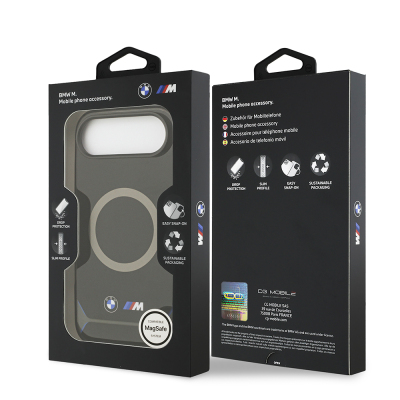 Apple iPhone 17 Air Kılıf BMW Orjinal Lisanslı M-safe Şarj Özellikli Metal Buton Tasarımlı IML Baskılı M Dizayn Kapak - 9