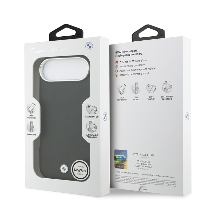 Apple iPhone 17 Air Kılıf BMW Orjinal Lisanslı M-safe Şarj Özellikli Metal Logolu Tam Kaplama Deri Kapak - 17