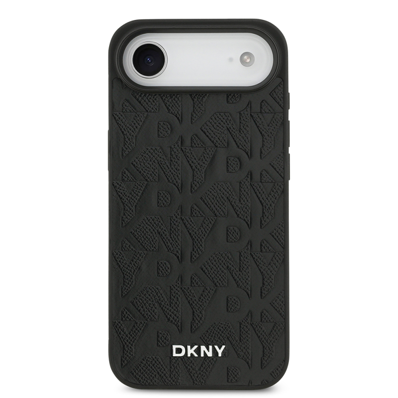 Apple iPhone 17 Air Kılıf DKNY Orjinal Lisanslı M-safe Şarj Özellikli 3D Yazılı Grid Pattern Kapak - 4
