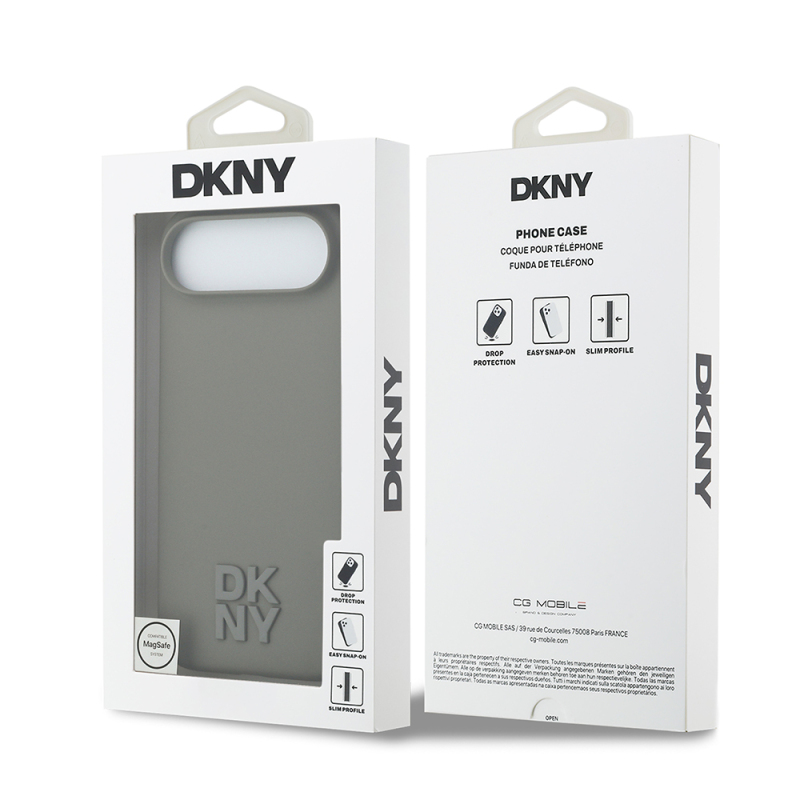 Apple iPhone 17 Air Kılıf DKNY Orjinal Lisanslı M-safe Şarj Özellikli Metal Logolu Silikon Kapak - 17