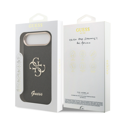 Apple iPhone 17 Air Kılıf Guess Orjinal Lisanslı 4G Büyük Metal Kamera Çerçeveli ve Logolu Glitter Kapak - 10