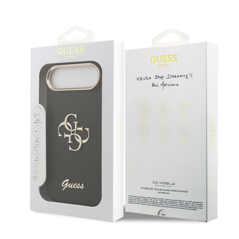 Apple iPhone 17 Air Kılıf Guess Orjinal Lisanslı 4G Büyük Metal Kamera Çerçeveli ve Logolu Glitter Kapak - 10