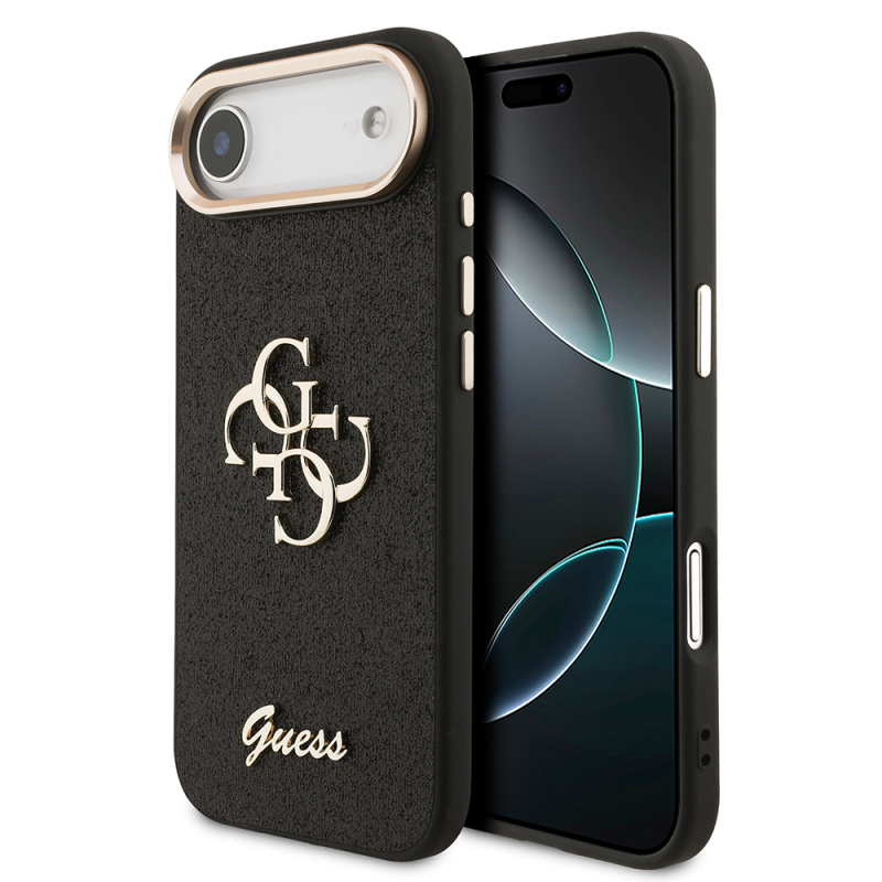Apple iPhone 17 Air Kılıf Guess Orjinal Lisanslı 4G Büyük Metal Kamera Çerçeveli ve Logolu Glitter Kapak - 2